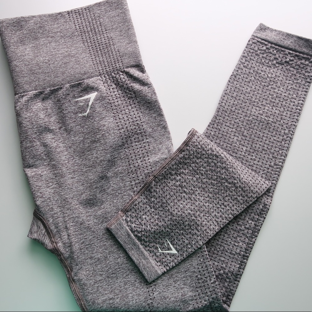 gymshark vital seamless leggings - smokey grey marl - medium